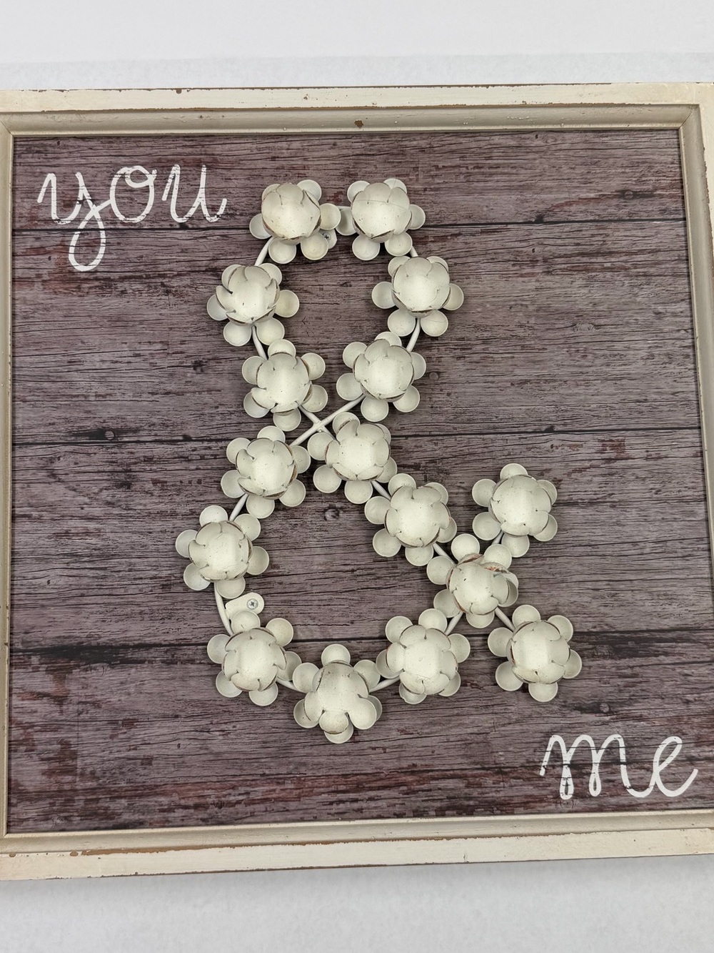 White House Black Market Cream Floral Ampersand Wall Art